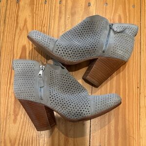 Rag & Bone Perforated Suede Ankle Booties - Light Gray Size 41 / 11